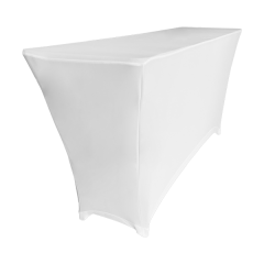 STREÇ DİKDÖRTGEN BANKET MASA ÖRTÜSÜ - 4 TARAFI KAPALI 160 GR STREÇ En : 90 cm Boy: 160 cm Yükseklik : 73 cm - BEYAZ