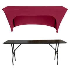 STREÇ DİKDÖRTGEN BANKET MASA ÖRTÜSÜ - 3 TARAFI KAPALI 220 GR STREÇ En : 90 cm Boy: 120 cm Yükseklik : 73 cm - PEMBE