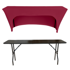 STREÇ DİKDÖRTGEN BANKET MASA ÖRTÜSÜ - 3 TARAFI KAPALI 220 GR STREÇ En : 45 cm Boy: 120 cm Yükseklik : 73 cm - PEMBE