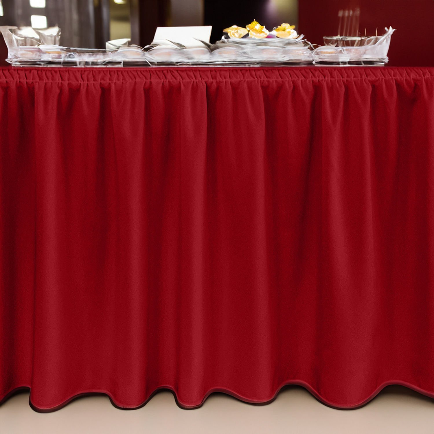 SHIRRED MASA ETEKLİĞİ (SKIRTING) STANDART ÖLÇÜ KIRMIZI - 480 Cm Genişlik x 73 Cm Yükseklik