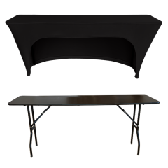 STREÇ DİKDÖRTGEN BANKET MASA ÖRTÜSÜ - 3 TARAFI KAPALI 220 GR STREÇ En : 45 cm Boy: 160 cm Yükseklik : 73 cm - ANTRASİT