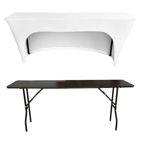 STREÇ DİKDÖRTGEN BANKET MASA ÖRTÜSÜ - 3 TARAFI KAPALI 160 GR STREÇ En : 70 cm Boy: 180 cm Yükseklik : 73 cm - BEYAZ