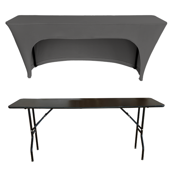 STREÇ DİKDÖRTGEN BANKET MASA ÖRTÜSÜ - 3 TARAFI KAPALI 220 GR STREÇ En : 45 cm Boy: 120 cm Yükseklik : 73 cm - GRİ